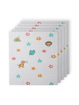 Kuber Industries - Self Adhesive Foam Brick Pattern 3D Wallpaper For Walls Pack Of 5 Sheet