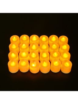 Kuber Industries - Flameless Yellow Light Battery Operated White Led Candles (Pack of 24)