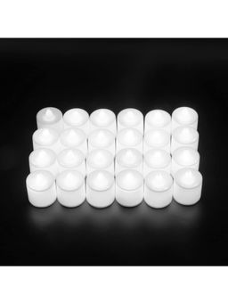 Kuber Industries - Flameless Yellow Light Battery Operated White Led Candles (Pack of 24)
