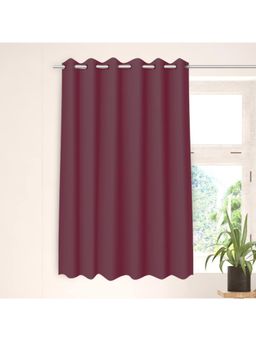 Kuber Industries - Polyester Decorative 5 Feet Window Curtain Darkening Blackout -Wine
