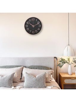 Kuber Industries - Fancy Watch Wall Clocks-Black & Rose Gold