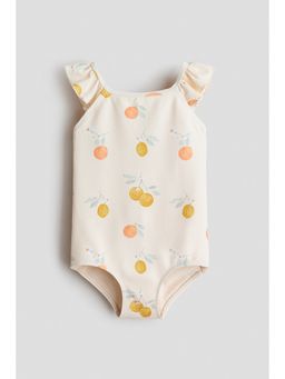 H&M - Girls Beige Textured Swimsuit