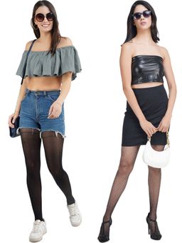 Secrets By ZeroKaata - Black Sheer Pantyhose Stockings for Women