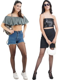 Secrets By ZeroKaata - Black Sheer Pantyhose Stockings for Women