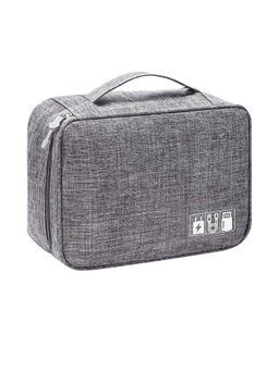 Awestuffs - Grey Travel Electronic Accessories Gadget Organizer