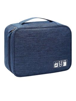 Awestuffs - Navy Blue Travel Electronic Accessories Gadget Organizer