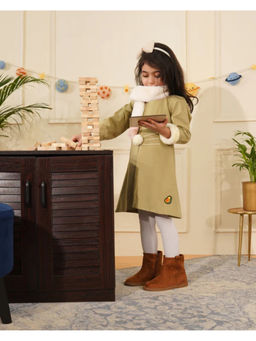 Avokiddos - Girls Khaki Puss In Boots Winter Dress