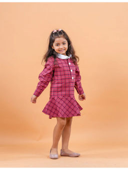 Avokiddos - Girls Pink Winter Skater Dress