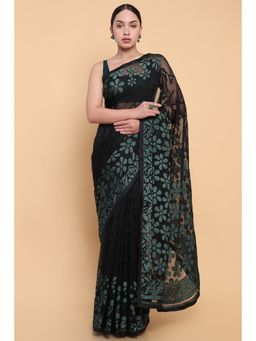 Soch - Women Black Georgette Embellished/Sequined Saree