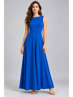 Twenty Dresses by Nykaa Fashion - Neon Blue Sleeveless Fit & Flare Maxi Dress