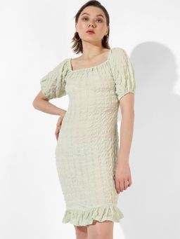 PINACOLADA - Women Green Textured Regular Fit Dress