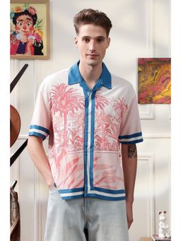 Eszett - Abstract Forest Oversized Pink Shirt