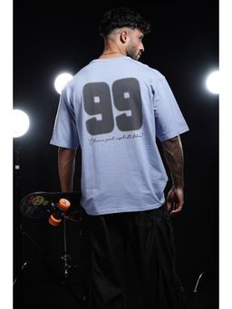 Eszett - Ninty Nine Dyed Blue Oversized T-Shirt