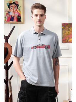 Eszett - Wander Over-Dyed Grey Polo T-Shirt