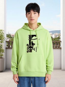 Glito - Green Men Graphic Printed Sweatshirt Hoodie