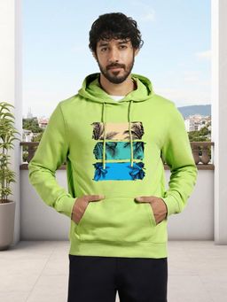 Glito - Green Men Graphic Printed Sweatshirt Hoodie