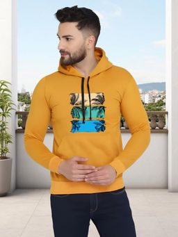 Glito - Mustard Men Graphic Printed Sweatshirt Hoodie