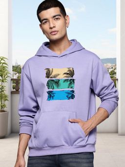 Glito - Purple Men Graphic Printed Sweatshirt Hoodie