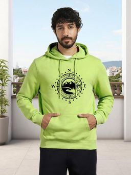 Glito - Green Men Graphic Printed Sweatshirt Hoodie