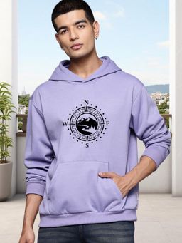 Glito - Purple Men Graphic Printed Sweatshirt Hoodie