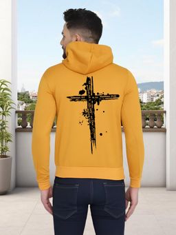 Glito - Mustard Men Graphic Printed Sweatshirt Hoodie