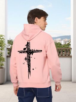Glito - Peach Men Graphic Printed Sweatshirt Hoodie