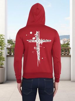 Glito - Maroon Men Graphic Printed Sweatshirt Hoodie