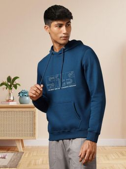 Glito - Teal Men Printed Sweatshirt Hoodie