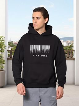 Glito - Black Men Printed Sweatshirt Hoodie