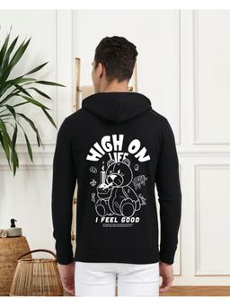 Glito - Black Men Graphic Printed Sweatshirt Hoodie
