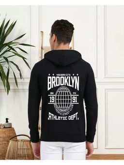 Glito - Black Men Graphic Printed Sweatshirt Hoodie