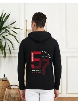 Glito - Black Men Graphic Printed Sweatshirt Hoodie