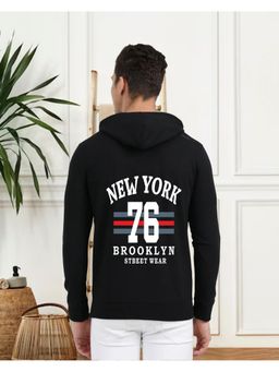 Glito - Black Men Graphic Printed Sweatshirt Hoodie