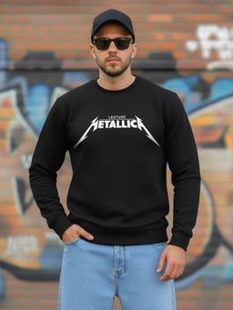 LEOTUDE - Black Full Sleeve Printed Men Sweatshirt