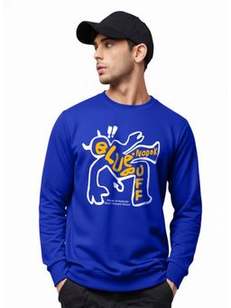 LEOTUDE - Blue Full Sleeve Graphic Printed Men Sweatshirt