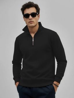 LEOTUDE - Black Full Sleeve Solid Men Sweatshirt