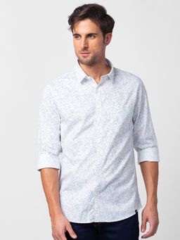 Spykar - White Full Sleeves Shirt For Men