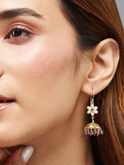 Fabindia - Purple Jhumka Earrings