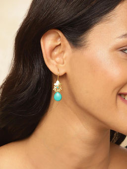 Fabindia - Teal Dangler Earrings