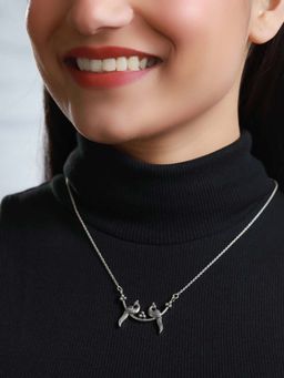 Priyaasi - Sheer By Oxidised Silver Peacock Necklace