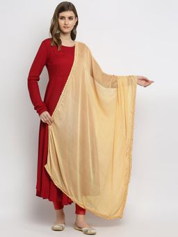 Dupatta Bazaar - Womens Beige Chiffon Dupatta