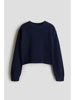 H&M - Girls Blue Cotton-Blend Jumper