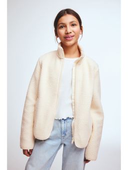 H&M - Girls Beige Teddy Jacket
