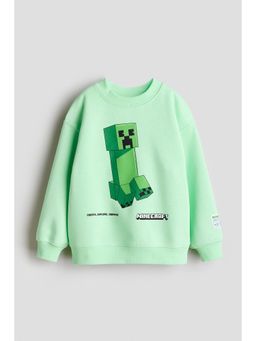 H&M - Boys Green Printed Sweatshirt