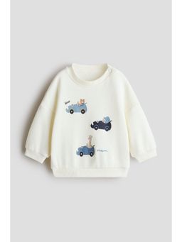 H&M - Boys White Printed Sweatshirt
