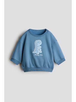H&M - Boys Blue Motif-Detail Sweatshirt