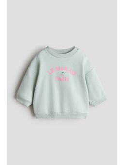 H&M - Girls Green Printed Sweatshirt