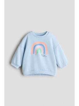 H&M - Girls Blue Printed Sweatshirt