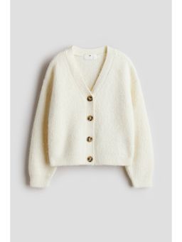 H&M - Girls White Rib-Knit Cardigan