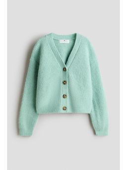 H&M - Girls Green Rib-Knit Cardigan